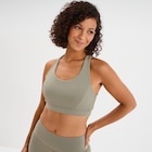Brassière de sport ajustée dos nageur vert kaki femme à La Halle dans Guémar
