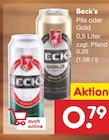 Aktuelles Beck's Pils oder Gold Angebot bei Netto Marken-Discount in Völklingen ab 0,79 €