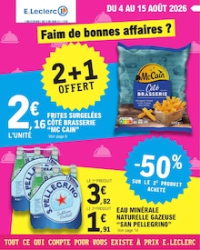 Catalogue E.Leclerc de la semaine "Faim de bonnes affaires ?" avec 1 pages, valide du 04/08/2026 au 15/08/2026 pour Saint-Lys et alentours Prospectus E.Leclerc de la semaine "Faim de bonnes affaires ?" avec 1 pages, valide du 04/08/2026 au 15/08/2026 pour Saint-Lys et alentours