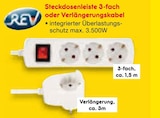 Steckdosenleiste 3-fach oder Verlängerungskabel Angebote von REV bei Netto Marken-Discount Goslar