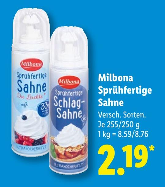 Sprühfertige Schlag-Sahne