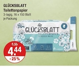 Toilettenpapier von GLÜCKSBLATT im aktuellen V-Markt Prospekt für 4,44 €