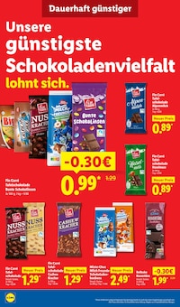 Schokolade im Lidl Prospekt "Der Preisführer macht Deutschland dauerhaft günstiger!" mit 30 Seiten (Halle (Saale))