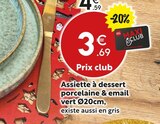 Assiette à dessert porcelaine & email vert Ø20cm dans le catalogue Maxi Bazar