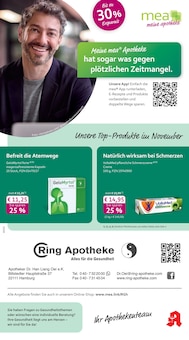 mea - meine apotheke Prospekt der Woche "Unsere November-Angebote" Seite 1, 01.11.2025 bis 30.11.2025 für Hamburg Aktueller mea - meine apotheke Prospekt "Unsere November-Angebote" Seite 1 von 4 Seiten für Hamburg
