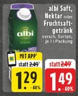 Saft, Nektar oder Fruchtsaftgetränk im Angebot bei E center in Kamp-Lintfort Saft, Nektar oder Fruchtsaftgetränk Angebote von albi bei E center Kamp-Lintfort für 1,29 €