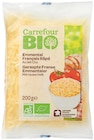 Emmental Râpé - Carrefour BIO en promo à 3,98 € chez Supermarchés Match Emmental Râpé - Carrefour BIO dans le catalogue Supermarchés Match