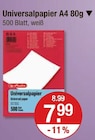 Universalpapier A4 80g für 7,99 € bei V-Markt im Angebot Universalpapier A4 80g im aktuellen V-Markt Prospekt