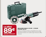 Meuleuse d'angle 125 mm + 1 disque diamant 850 W - METABO en promo chez Gedimat Meuleuse d'angle 125 mm + 1 disque diamant 850 W - METABO dans le catalogue Gedimat