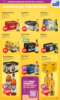 Bier im aktuellen Getränke Hoffmann Prospekt (Detmold) Bier im Getränke Hoffmann Prospekt "Aktuelle Angebote" mit 11 Seiten (Detmold)