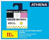 Lot de 3 slips femme Smiley - ATHENA à 11,90 € dans le catalogue Intermarché Hyper