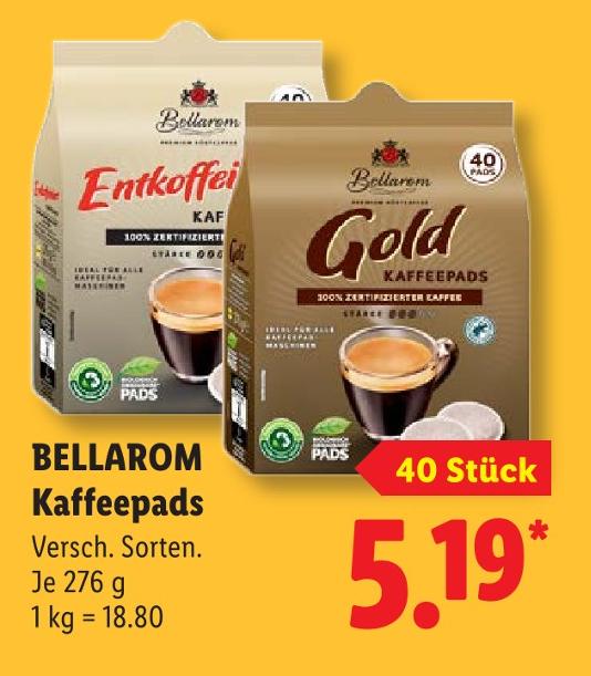 Gold Kaffeepads