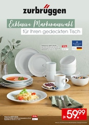 Aktueller Zurbrüggen Möbel & Einrichtung Prospekt in Minden und Umgebung, "EXKLUSIVE MARKENAUSWAHL FÜR IHREN GEDECKTEN TISCH" mit 16 Seiten, 02.03.2026 - 30.04.2026