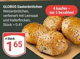 Aktuelles Saatenbrötchen Angebot bei GLOBUS in Mannheim ab 1,65 €