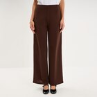 Pantalon large fluide taille haute marron foncé femme - La Halle à Asnières-sur-Seine Pantalon large fluide taille haute marron foncé femme en promo chez La Halle Asnières-sur-Seine à 19,99 €