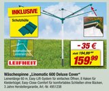 Wäschespinne "Linomatic 600 Deluxe Cover" Angebote von LEIFHEIT bei toom Baumarkt Hagen für 159,99 €