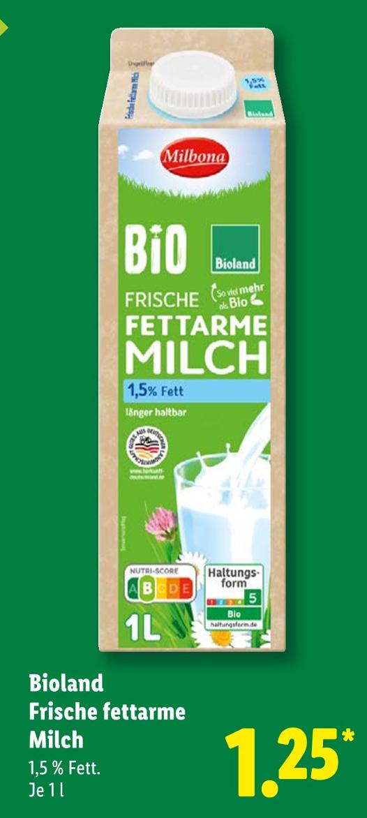 Bioland Frische fettarme Milch