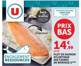Filet de Saumon Atlantique des Fjords de Norvège - U en promo chez U Express Alès à 14,99 €