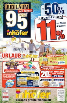 Aktueller Möbel Inhofer Prospekt (Friedberg, 8 Seiten zum blättern Möbel Inhofer Prospekt 95 Jahre Jubiläum mit 8 Seiten