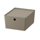 Box mit Deckel dunkel graubeige 26x35x15 cm von KUGGIS im aktuellen IKEA Prospekt