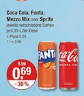 Coca Cola, Fanta, Mezzo Mix oder Sprite Angebote bei V-Markt München für 0,69 €