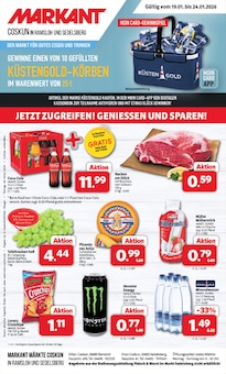 Markant Nordwest Saterland Prospekt der aktuellen Woche, gültig von 19.01.2026 bis 24.01.2026 Aktueller Markant Nordwest Saterland Prospekt "DER MARKT FÜR GUTES ESSEN UND TRINKEN" mit 12 Seiten