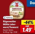 Mühle Leberwurst oder Teewurst Angebote von Rügenwalder bei Lidl Dresden für 1,49 €