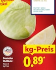 Deutscher Weißkohl für 0,89 € bei Lidl im Angebot Deutscher Weißkohl im aktuellen Lidl Prospekt