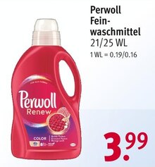 Waschmittel von Perwoll im aktuellen Rossmann Prospekt für €3.99