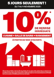 Catalogue Brico Dépôt à Villeneuve-la-Garenne, avec 1 page Prospectus Brico Dépôt à Villeneuve-la-Garenne, "10% DE REMISE IMMÉDIATE", 1 page, 07/11/2025 - 11/11/2025
