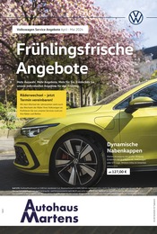 Aktueller Volkswagen Werkstatt & Auto Prospekt in Grevesmühlen und Umgebung, "Frühlingsfrische Angebote" mit 1 Seite, 01.04.2024 - 31.05.2024