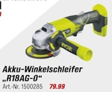Akku-Winkelschleifer „R18AG-0“ bei toom Baumarkt im Haßloch Prospekt für 79,99 €