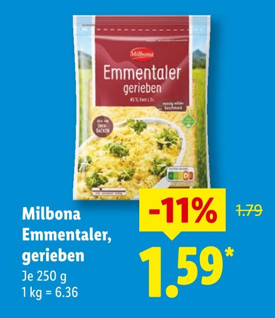 Emmentaler, gerieben