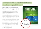 nicorette freshmint 2 mg Lutschtabletten, gepresst bei LINDA im Köln Prospekt für 33,00 €