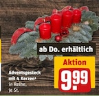 Adventsgesteck mit 4 Kerzen Angebote bei REWE Roth für 9,99 €