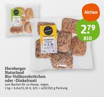 Naturland Bio-Vollkornbrötchen oder -Dinkelrusti Angebote von Herzberger bei tegut Oberursel für 2,79 €