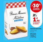 La Madeleine chocolat au lait - Bonne Maman en promo chez U Express Strasbourg à 1,92 €