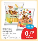 Maisstangen von Billy Tiger für 0,79 € bei budni im Angebot Maisstangen von Billy Tiger im aktuellen budni Prospekt