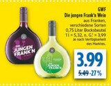 Die jungen Frank'n Wein im Angebot bei diska in Erlangen Die jungen Frank'n Wein Angebote von GWF bei diska Erlangen für 3,99 €