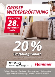 Hammer Prospekt für Herne mit 2 Seiten Hammer Prospekt für Herne: "Grosse Wiedereröffnung!", 2 Seiten, 25.09.2023 - 02.10.2023