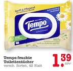Tempo feuchte Toilettentücher im Angebot bei E center in Wiesbaden Tempo feuchte Toilettentücher Angebote von Tempo bei E center Wiesbaden für 1,39 €