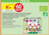 Promo Gourde multipack 100% fruits bio pommes poires bananes, pommes pêches fruits des bois, bananes poires mangues, pommes ananas pêches à 2,67 € dans le catalogue Intermarché à Canteleu