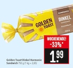 Dinkel Harmonie Sandwich Angebote von Golden Toast bei Marktkauf Tübingen für 1,99 €