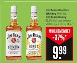 Jim Beam Bourbon Whiskey oder Jim Beam Honey Angebote von Jim Beam bei Marktkauf Lörrach für 9,99 €