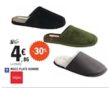 Mule plate homme - TISSAIA en promo chez E.Leclerc Bastia à 4,86 €