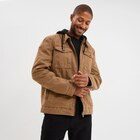 Veste doublée capuche amovible en coton marron clair homme dans le catalogue La Halle