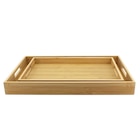 Lot de 2 plateaux en bambou - Carrefour Lot de 2 plateaux en bambou à 8,99 € dans le catalogue Carrefour