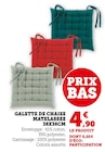 Promo Galette de chaise matelassee 38x38cm à 4,90 € dans le catalogue Super U à Morestel