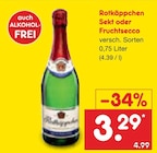Sekt oder Fruchtsecco bei Netto Marken-Discount im Prospekt "" für 3,29 €