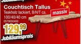 Couchtisch Tallus Angebote bei Die Möbelfundgrube Homburg für 129,99 €